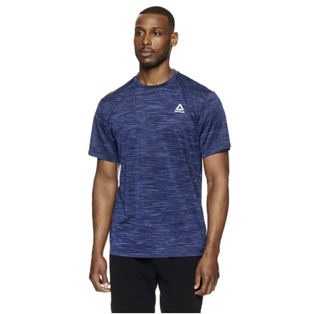 🏆381 Reebok Stride Performance Blue Short Sleeve T-Shirt